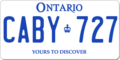 ON license plate CABY727