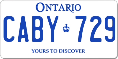 ON license plate CABY729