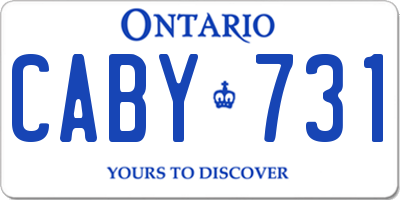 ON license plate CABY731