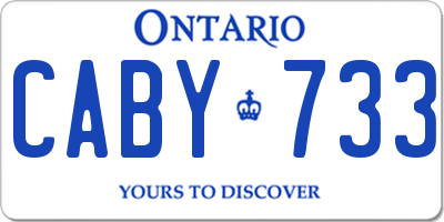 ON license plate CABY733