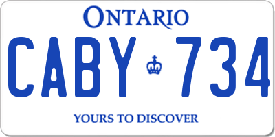 ON license plate CABY734