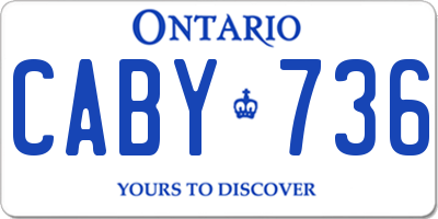 ON license plate CABY736