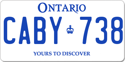 ON license plate CABY738