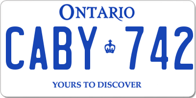 ON license plate CABY742