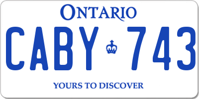 ON license plate CABY743