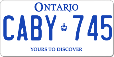 ON license plate CABY745