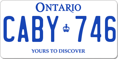 ON license plate CABY746