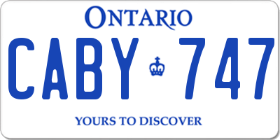 ON license plate CABY747