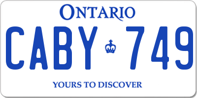 ON license plate CABY749