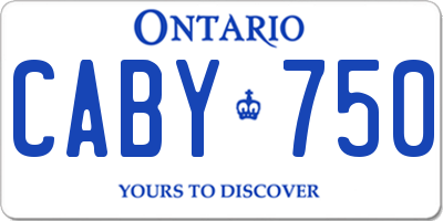 ON license plate CABY750