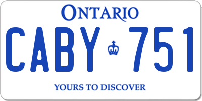 ON license plate CABY751