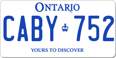 ON license plate CABY752