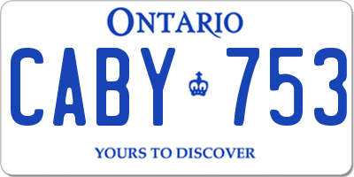 ON license plate CABY753