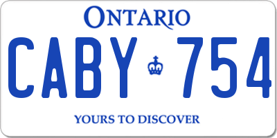 ON license plate CABY754