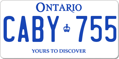 ON license plate CABY755