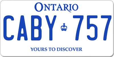 ON license plate CABY757