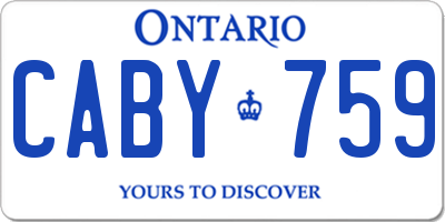 ON license plate CABY759