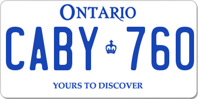 ON license plate CABY760