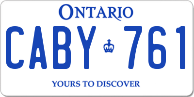 ON license plate CABY761