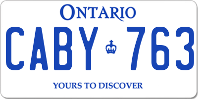 ON license plate CABY763