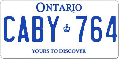 ON license plate CABY764