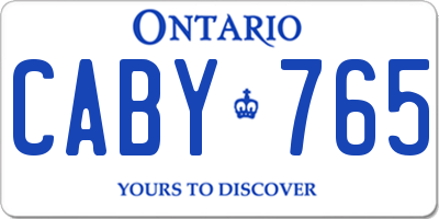 ON license plate CABY765