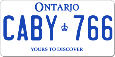 ON license plate CABY766