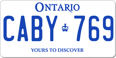 ON license plate CABY769