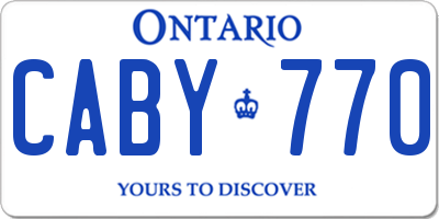 ON license plate CABY770