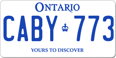 ON license plate CABY773