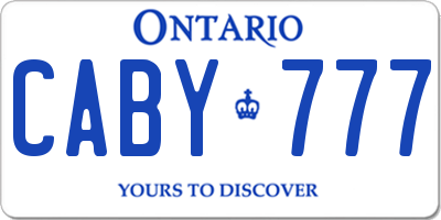 ON license plate CABY777