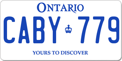 ON license plate CABY779