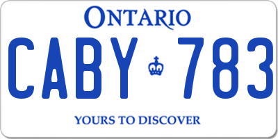 ON license plate CABY783