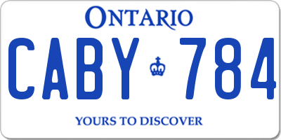 ON license plate CABY784