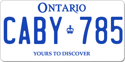 ON license plate CABY785