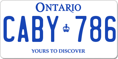 ON license plate CABY786