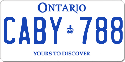 ON license plate CABY788