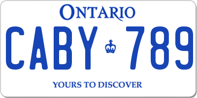 ON license plate CABY789