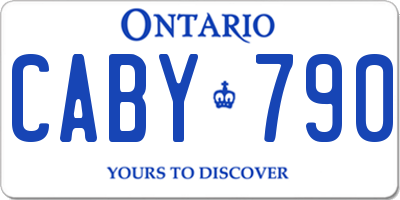 ON license plate CABY790