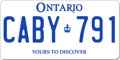 ON license plate CABY791