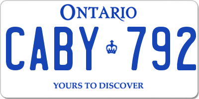 ON license plate CABY792