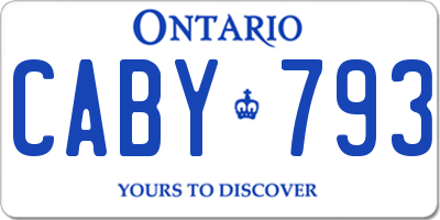 ON license plate CABY793