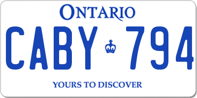 ON license plate CABY794