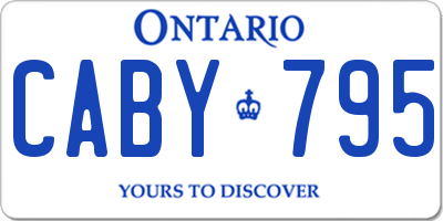 ON license plate CABY795