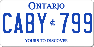 ON license plate CABY799