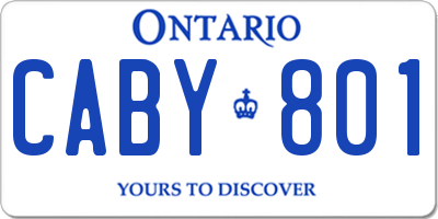 ON license plate CABY801