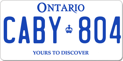 ON license plate CABY804