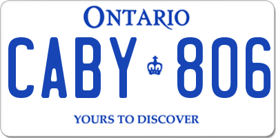 ON license plate CABY806