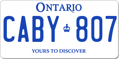 ON license plate CABY807