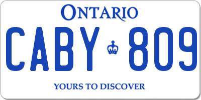 ON license plate CABY809